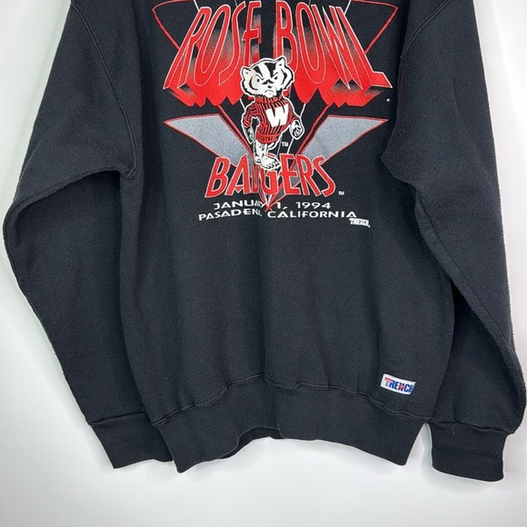 Vintage Trench Ultra Wisconsin Badgers Rose Bowl 1994 Black Sweatshirt Large - Picture 3 of 9